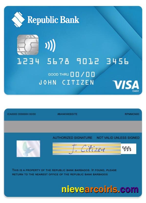Barbados Republic bank visa debit card